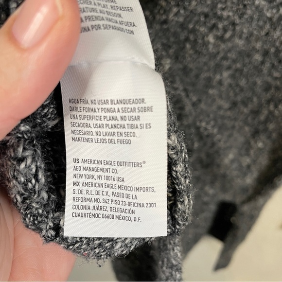 🦅 AE Women's Oversized Sweater Scoop Neck Dark Gray Hthr Sz S - Picture 5 of 8